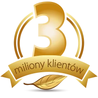 Natural Pharmaceuticals ProMan® Plus Złoty laur z napisem 3 miliony klientów, symbolizujący sukces i zaufanie marki.